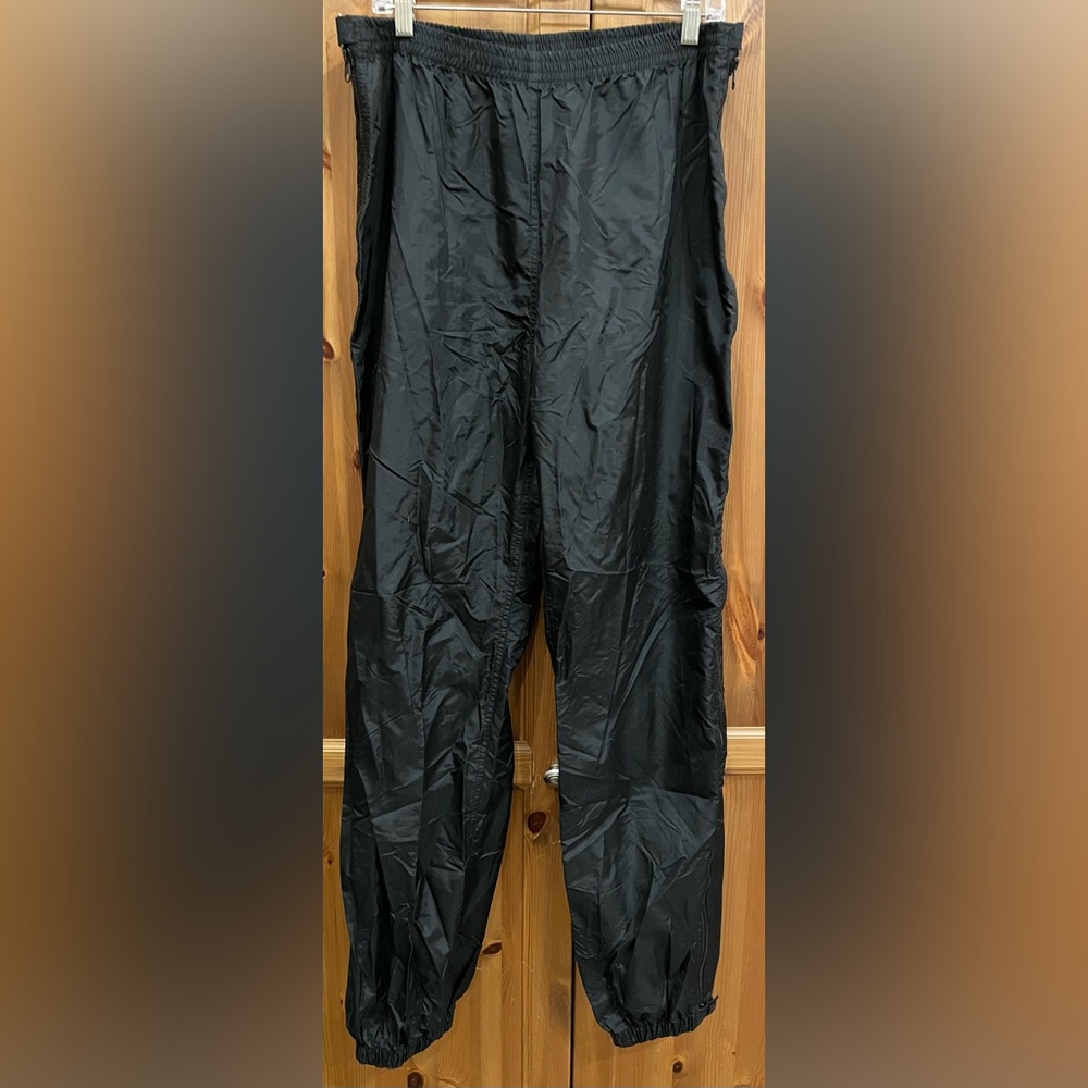 Helly Hansen Europa Vintage 90s Ski Snow Pants Black Nylon Side Zip Unisex XL